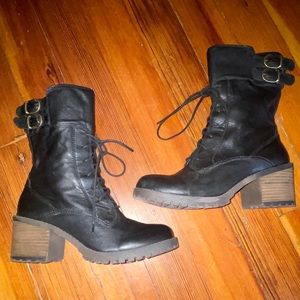 Lucky Brand Nylah Chunky Logger Combat Heel Boots